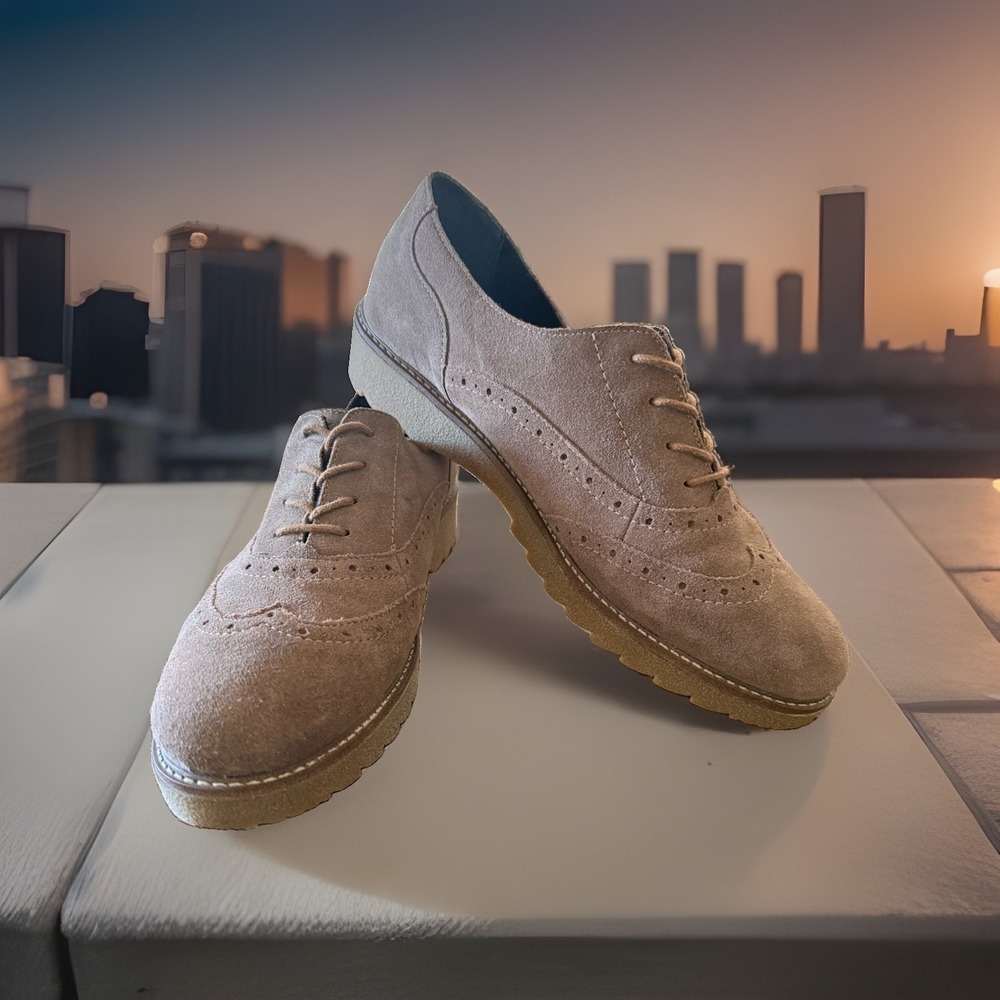Remonte Women's Suede Leather Wingtip Brogues Lace Up Loafer Size 43 / 11 NWOT